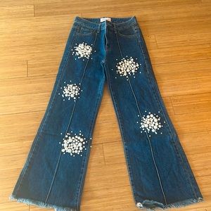 Romanchic Pearl Detail Jeans